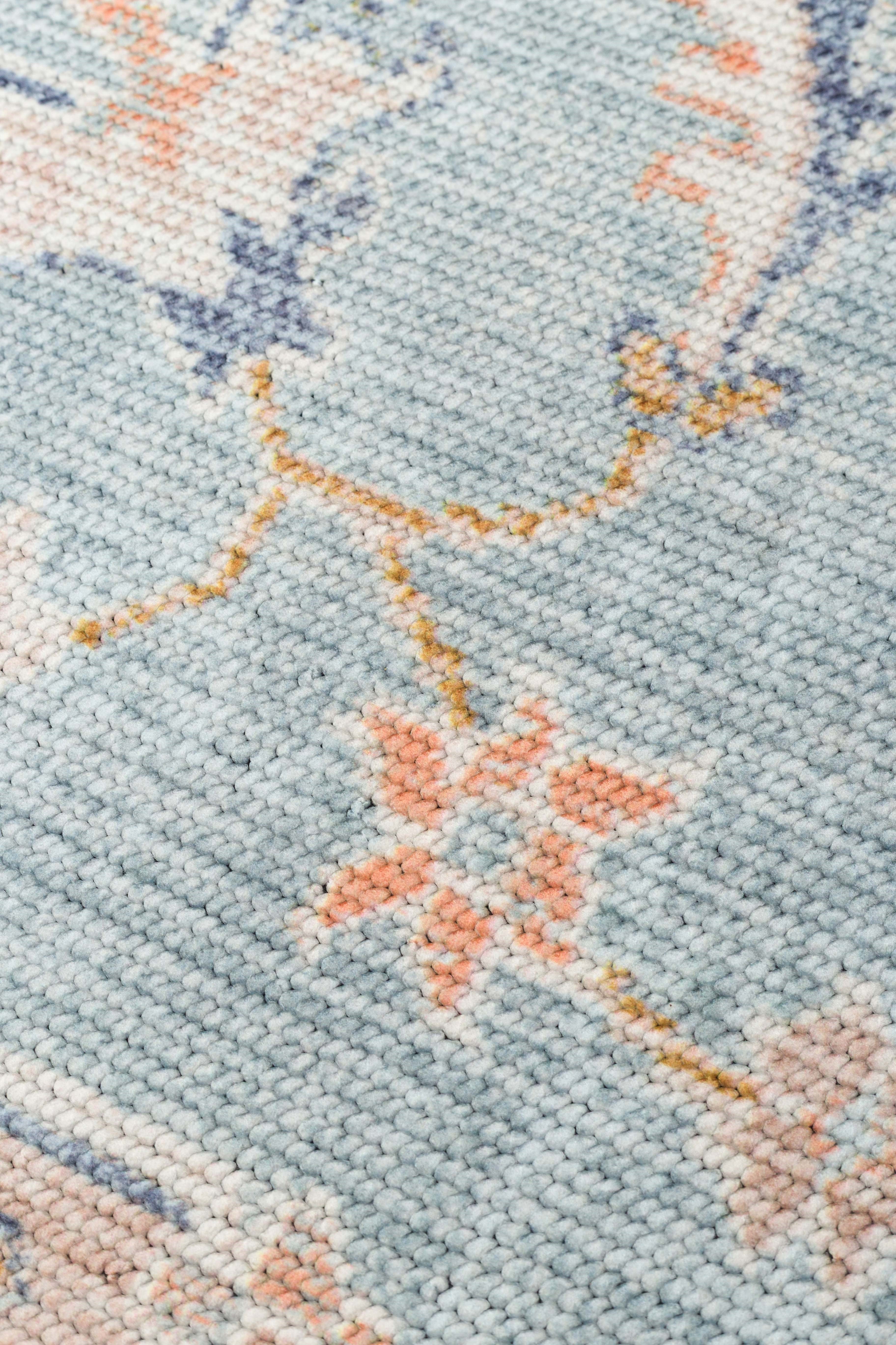 ELISTA VINTAGE ELS 203 BLUE BEIGE  Vintage Tasarımlı Yumuşak Bukle Dokuma Kaymaz Tabanlı Yıkanabilir Modern Halı