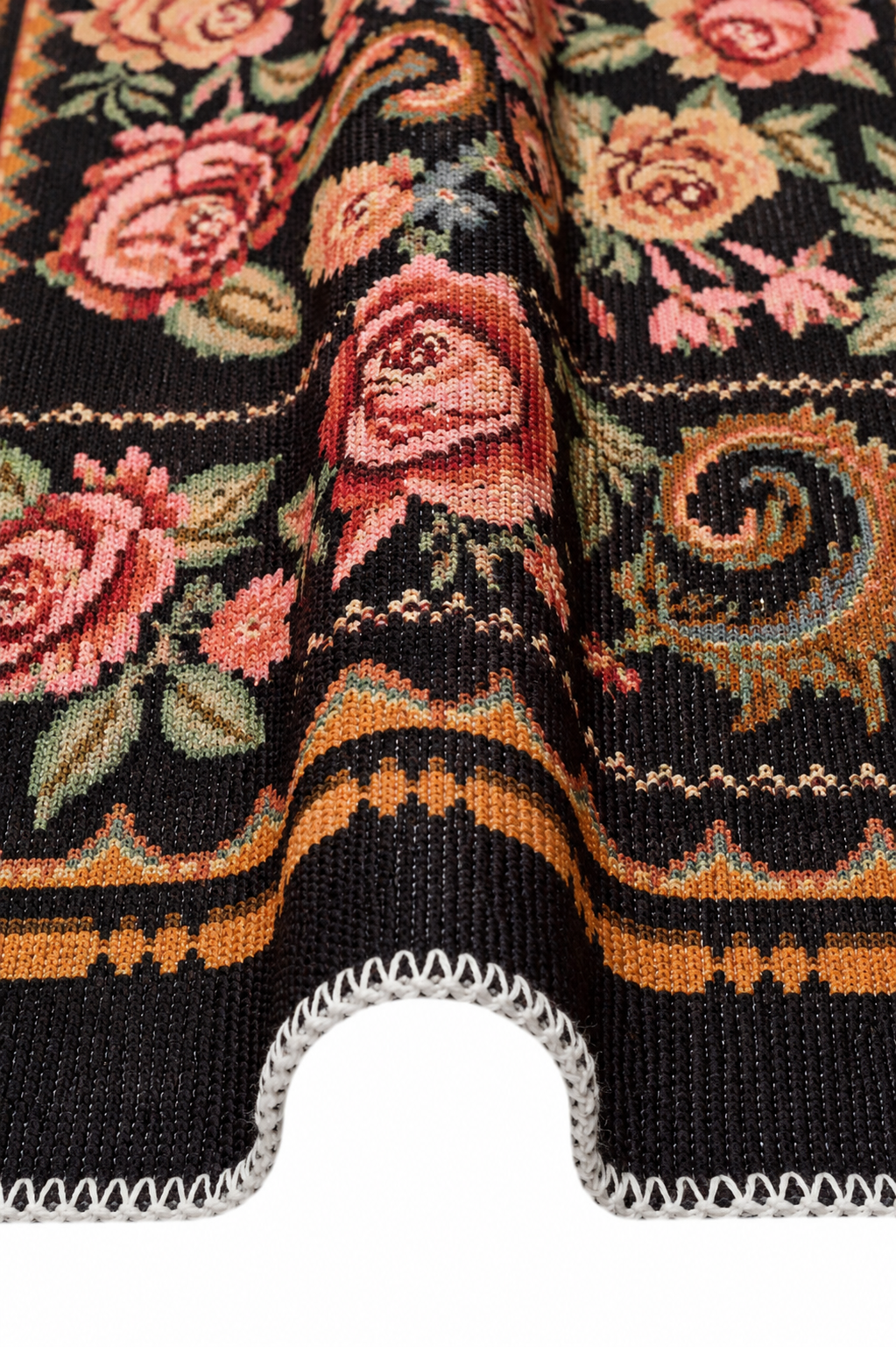 ELISTA VINTAGE ELS 207 BLACK MULTY  Vintage Tasarımlı Yumuşak Bukle Dokuma Kaymaz Tabanlı Yıkanabilir Modern Halı