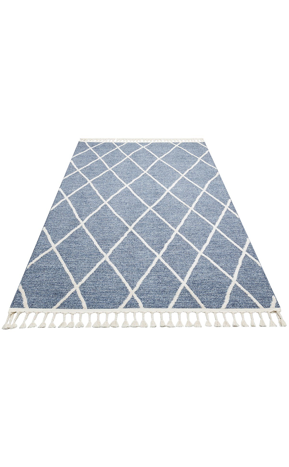 ETNA ETN 02 BLUE CREAM  Hav Toz Vermez Örgü Dokulu Modern Bukleli Makine Halısı