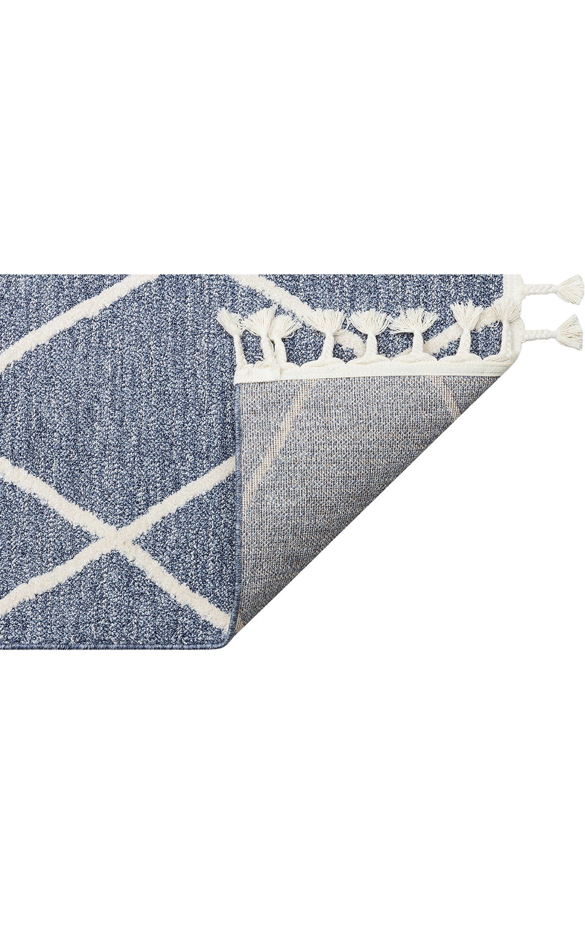 ETNA ETN 02 BLUE CREAM  Hav Toz Vermez Örgü Dokulu Modern Bukleli Makine Halısı
