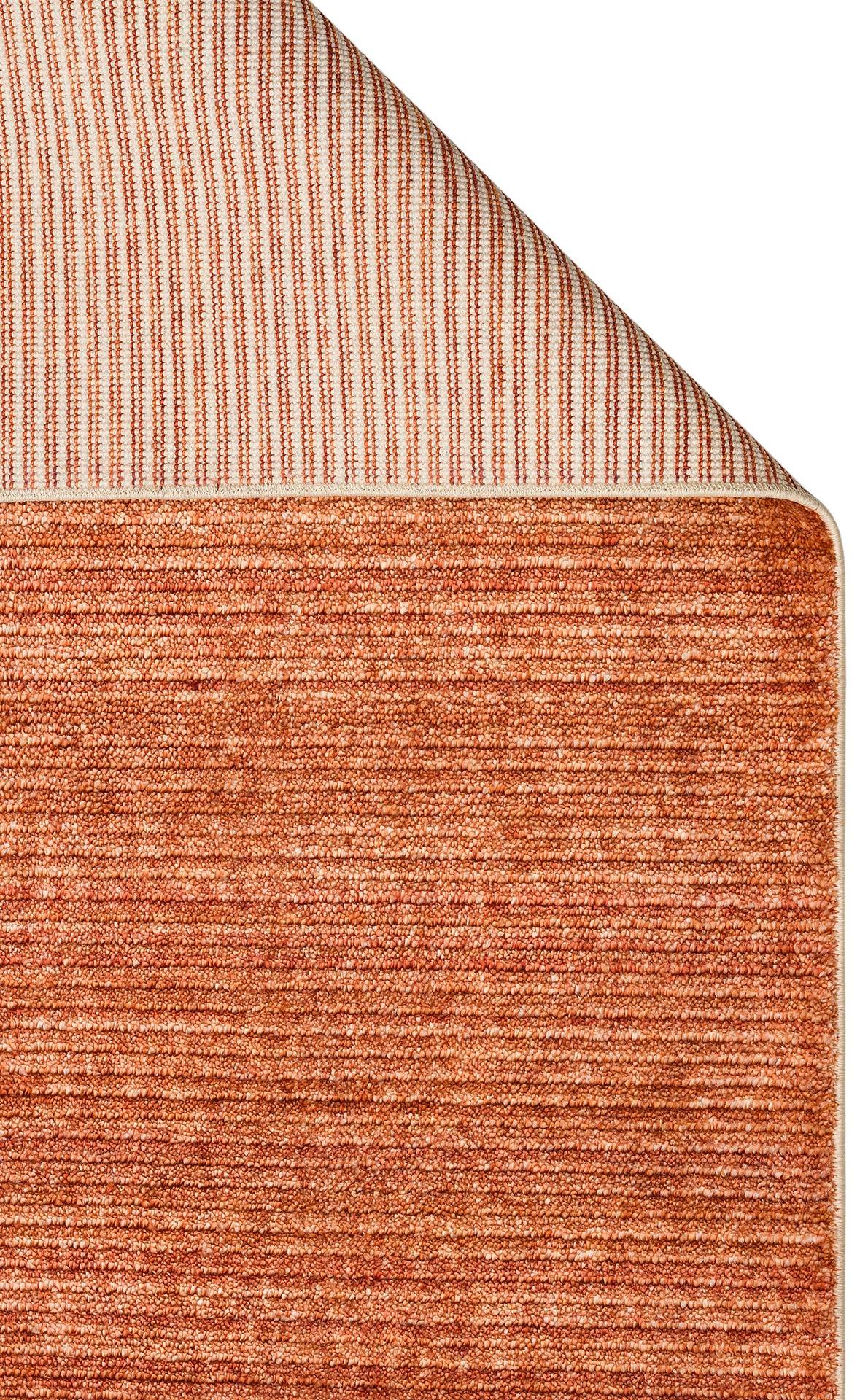 GESSI GES PLAIN TERRACOTTA  Özel Hav Vermeyen ve Kolay Temizlenebilir Tencel Kullanılarak El Emeği ile Özel Tezgahlarda Üretilen Modern Kara Tezgah Halısı