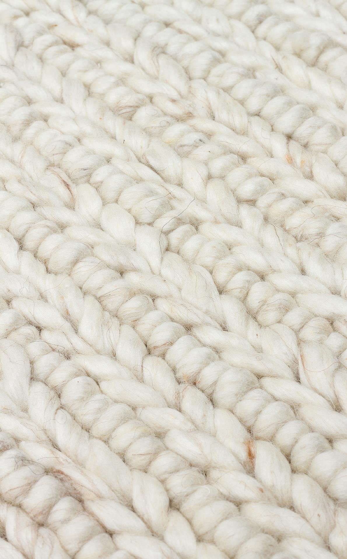 JADE JD 07 L.BEIGE  Naturel Kazak Örgü Desenli El Dokuma Örgü Halı