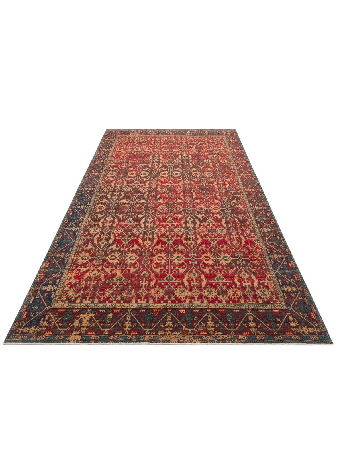 KADIM KDM 09 RED VINTAGE  Anadolu Motiflerine Sahip Yeni Zellanda Yünü İle Üretilen El Emeği Yüksek Kara Tezgah Halısı