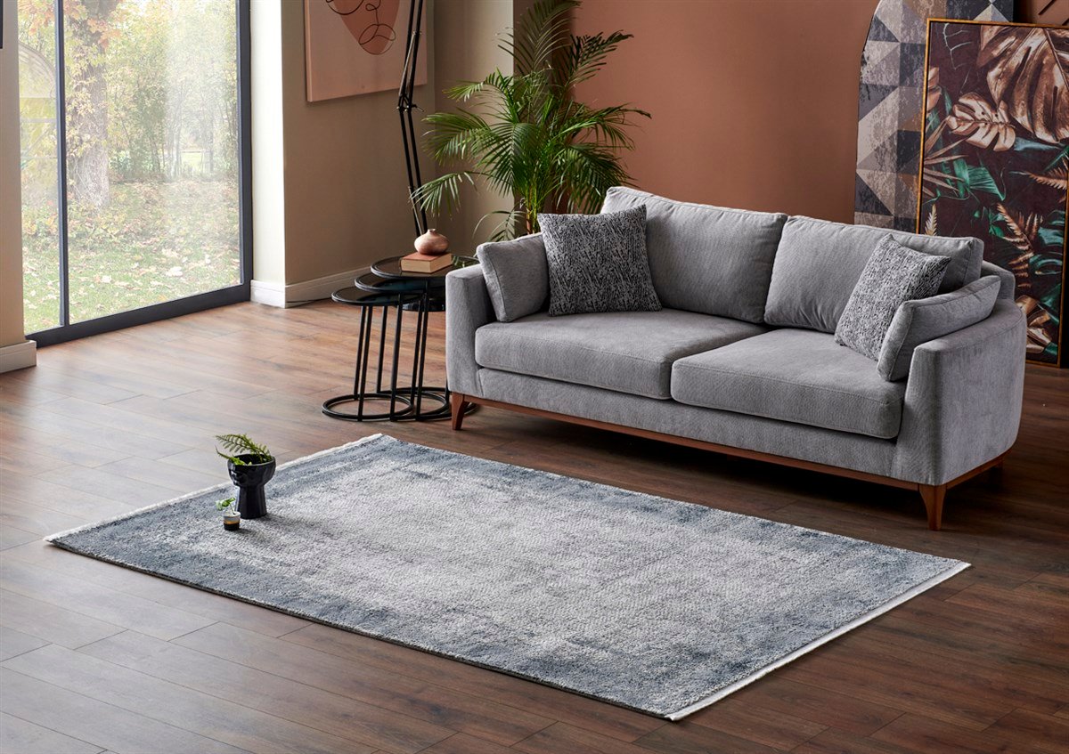 LAGOS LGS 06 CREAM GREY XW  Hav Toz Vermez Yıkanabilir Eskitme Desenli Modern Makine Halısı