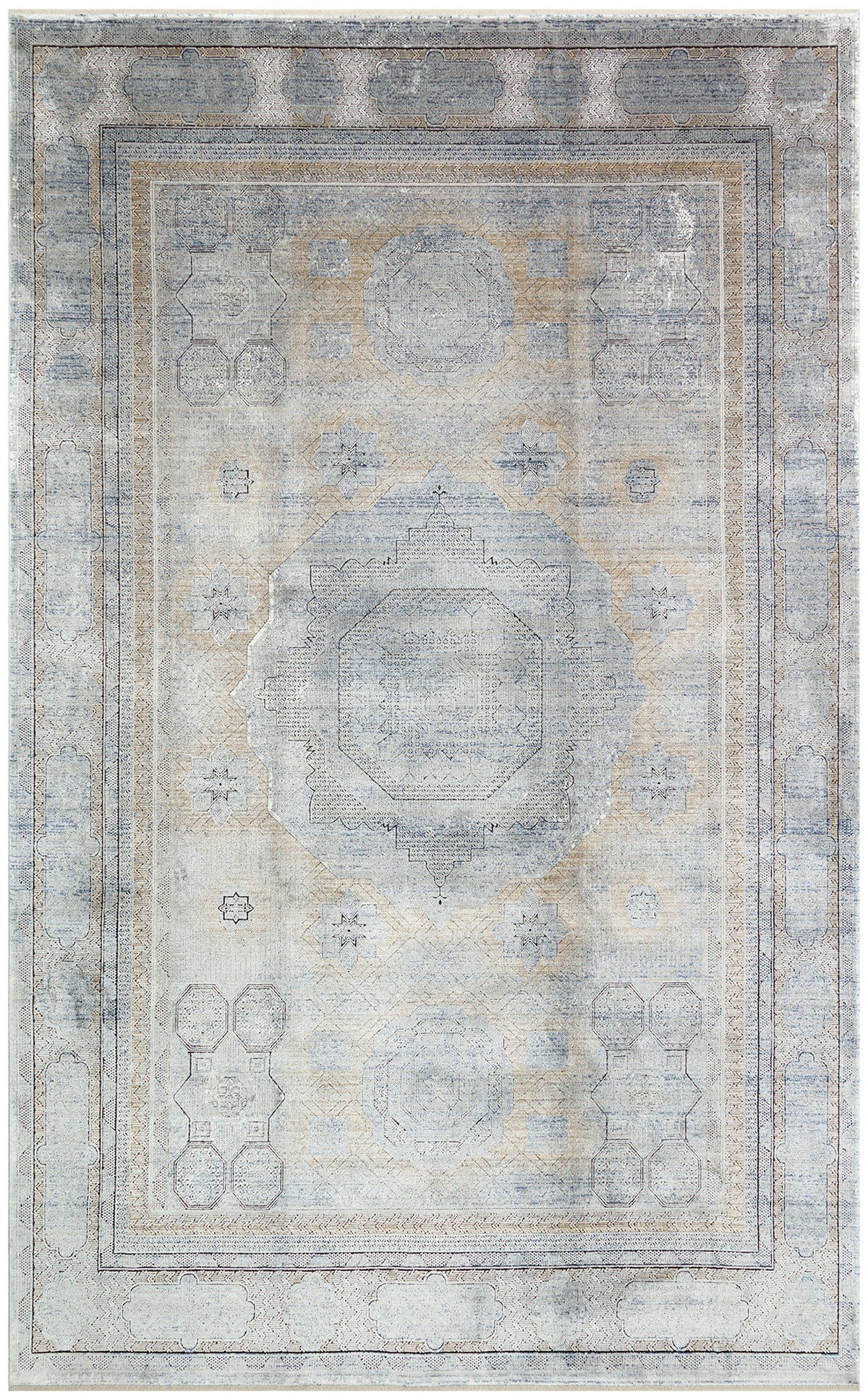 MAHAL MHL 04 ANTRASIT GOLD  Klasik Desenli Yüksek Kalite Sık Dokuma Salon Halısı