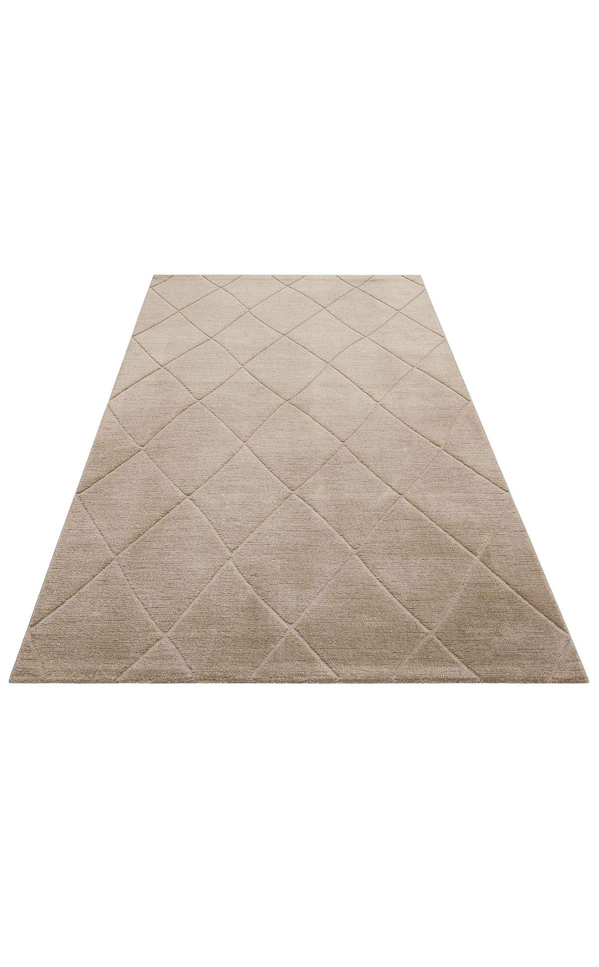 MISSORI MSR 03 BEIGE  Hav Toz Vermez Sade Desenli Yumuşak Dokulu Modern Makine Halısı