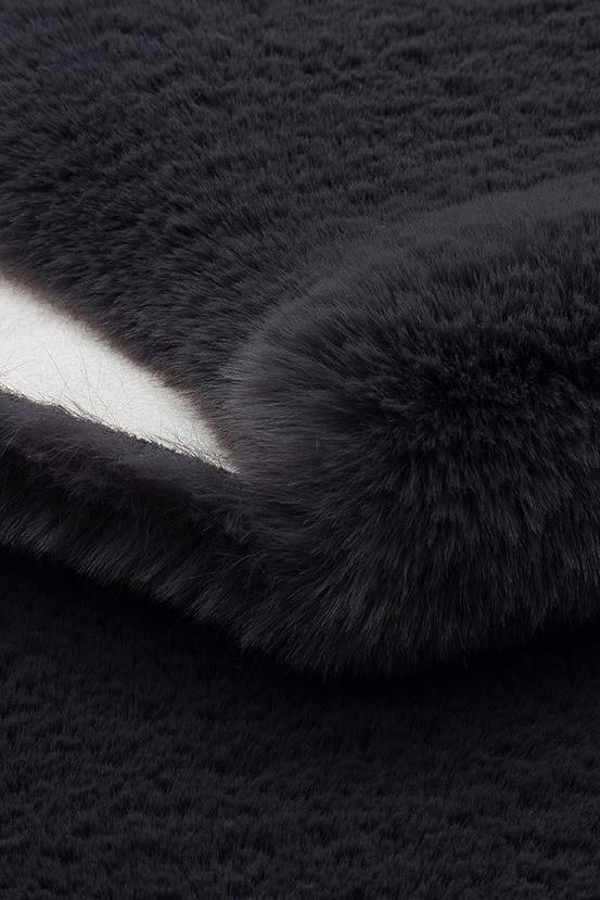 MOLLIS NEW MLS ANTRASIT QUARD N  Yumuşak Dokulu Uzun Tüylü Yıkanabilir Tavşan Postu