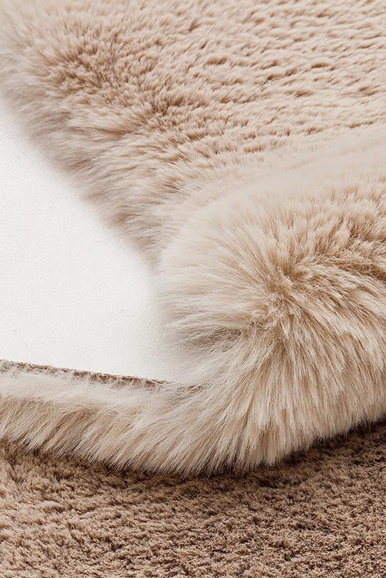 MOLLIS NEW MLS BEIGE QUARD N  Yumuşak Dokulu Uzun Tüylü Yıkanabilir Tavşan Postu