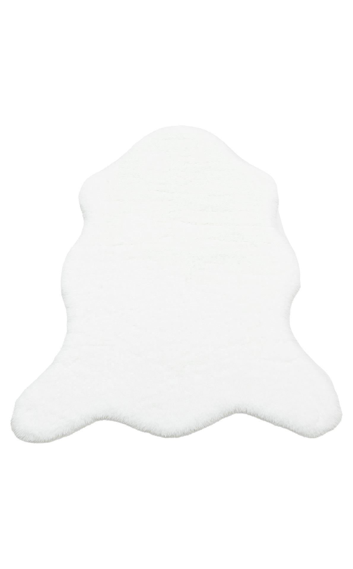 MOLLIS NEW MLS WHITE SINGLE N  Yumuşak Dokulu Uzun Tüylü Yıkanabilir Tavşan Postu