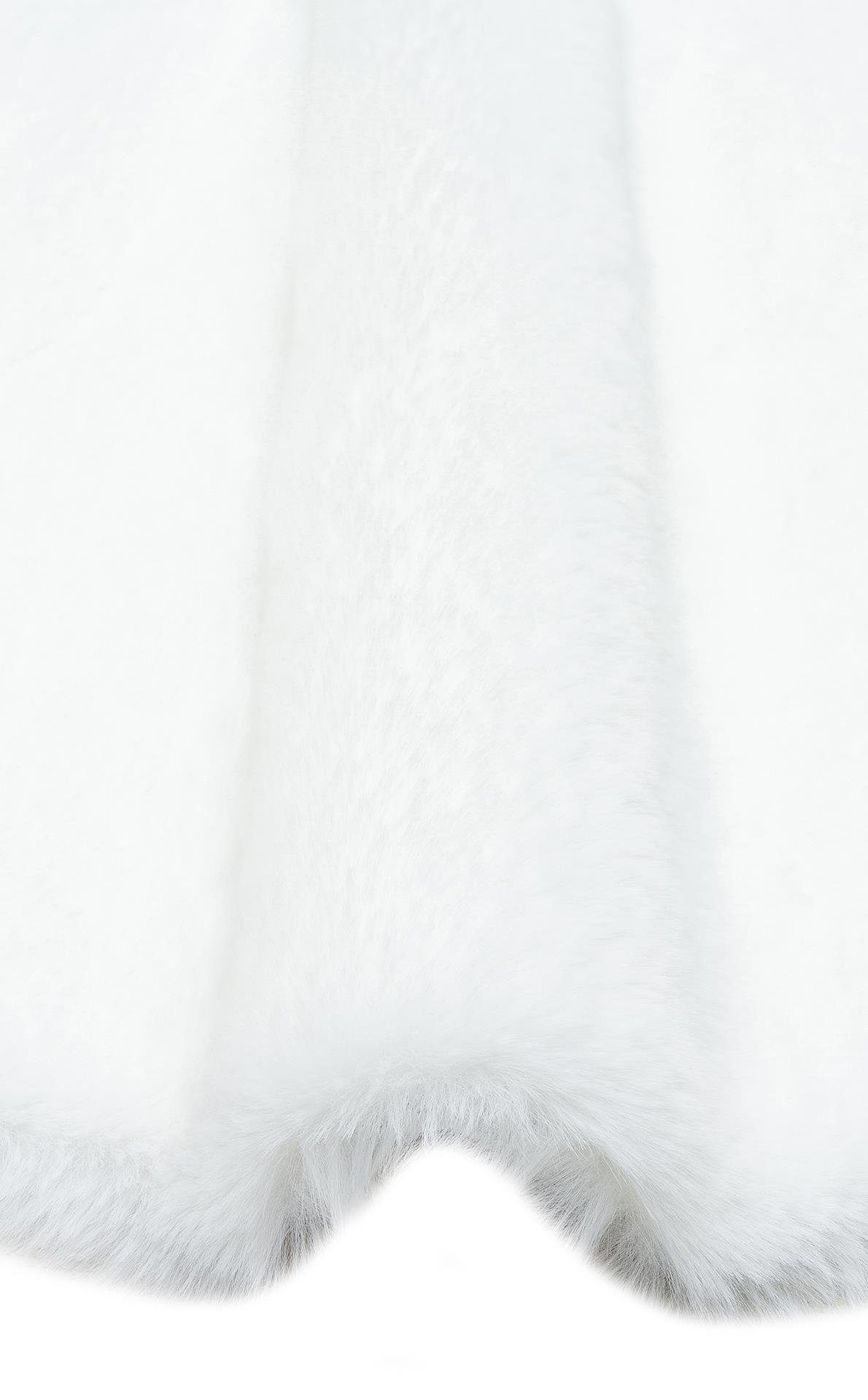 MOLLIS NEW MLS WHITE SINGLE N  Yumuşak Dokulu Uzun Tüylü Yıkanabilir Tavşan Postu