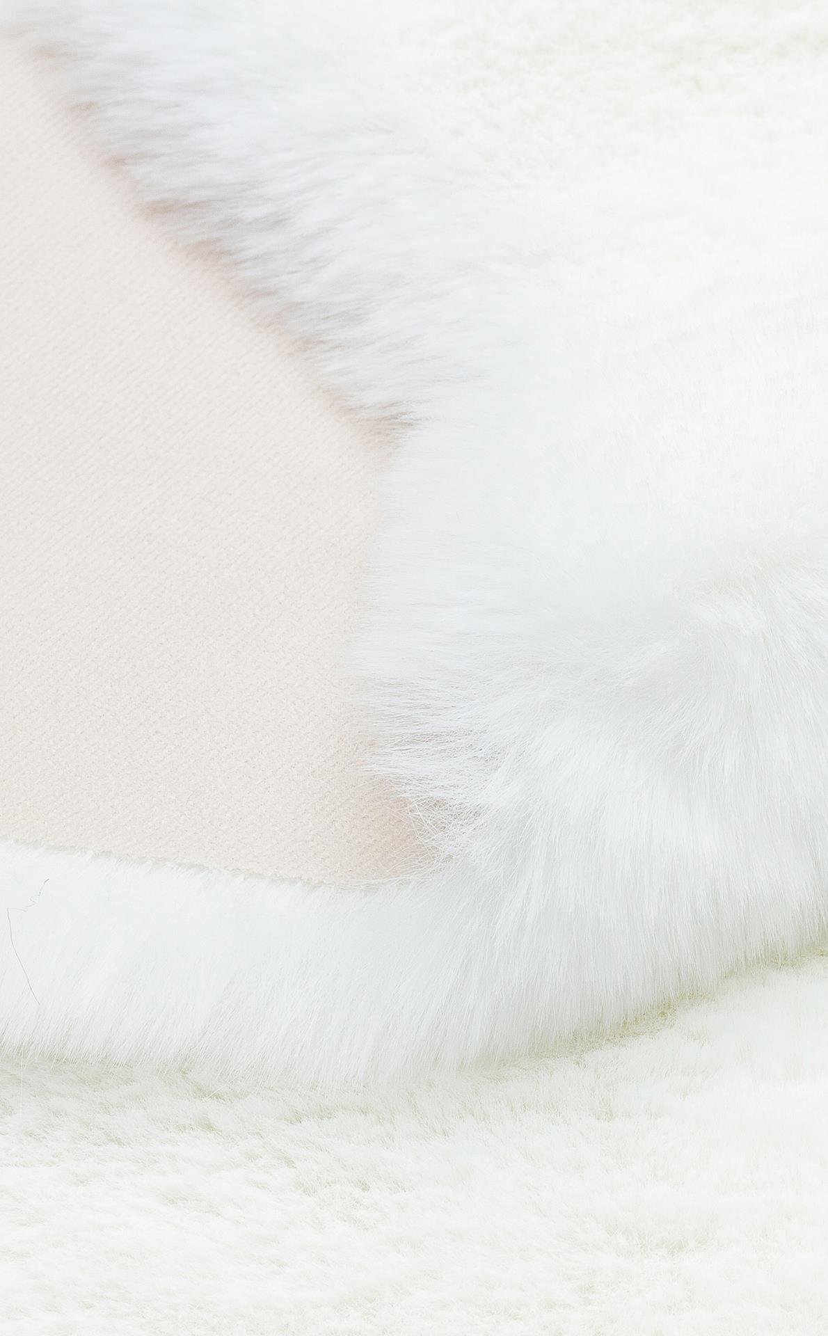 MOLLIS NEW MLS WHITE SINGLE N  Yumuşak Dokulu Uzun Tüylü Yıkanabilir Tavşan Postu