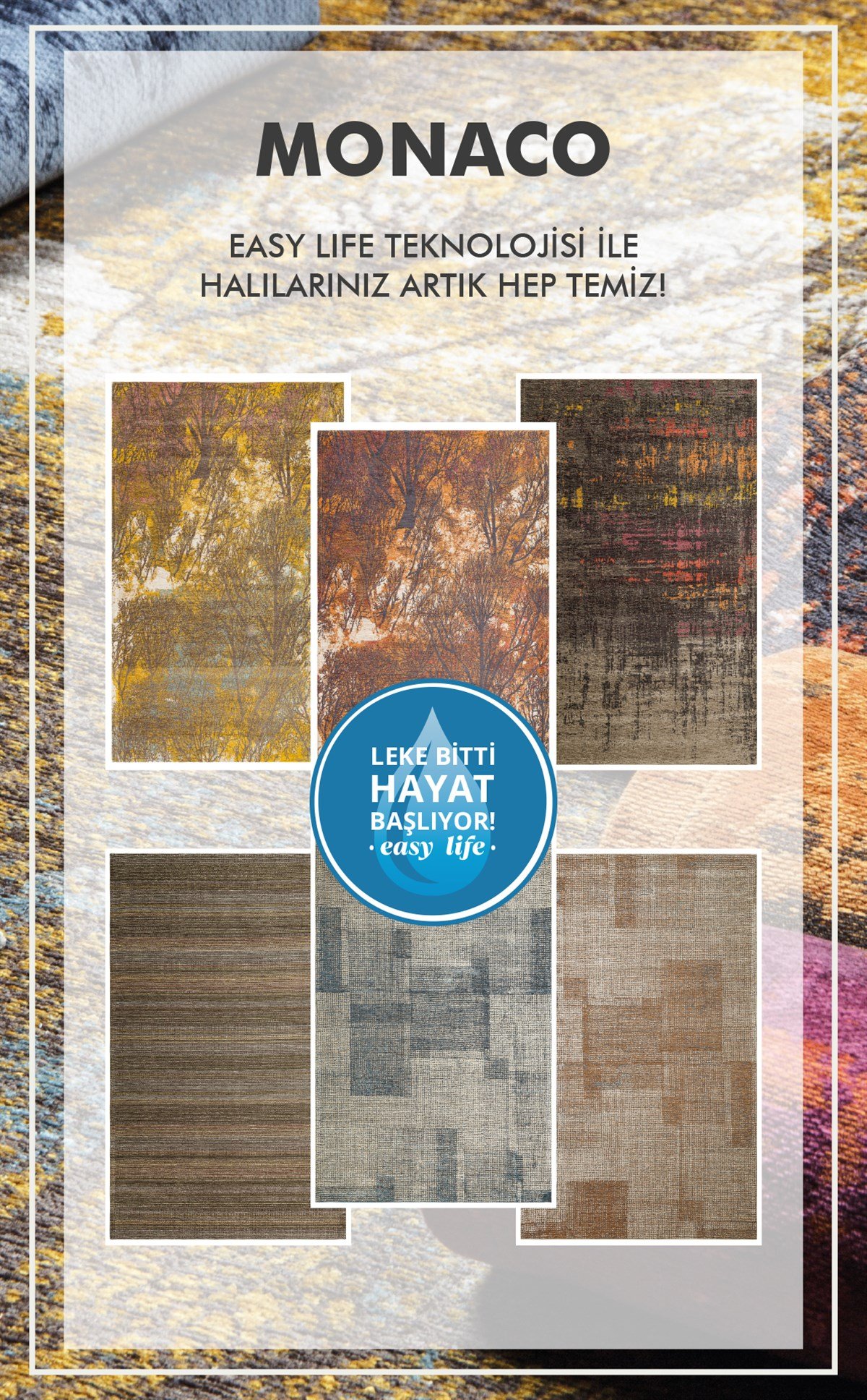 MONACO EASYLIFE MN 09 OLIVE XW E.LIFE  Leke Tutmaz Hav Toz Vermez Nano Teknoloji Yıkanabilir Modern Desenli İnce Dokuma Halı