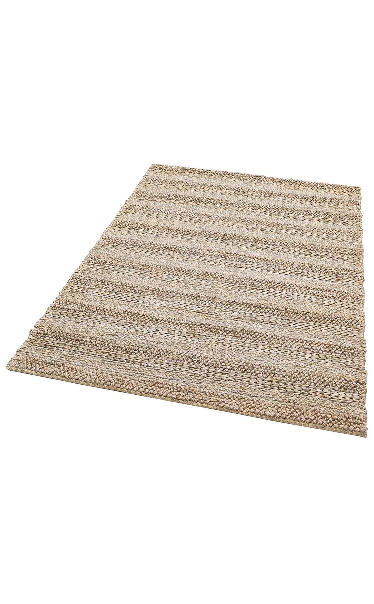 NETRA S-1410 SILVER XW  Farklı Örgü Çeşitlerine Sahip El Dokuma Naturel Jüt Hasır Halı