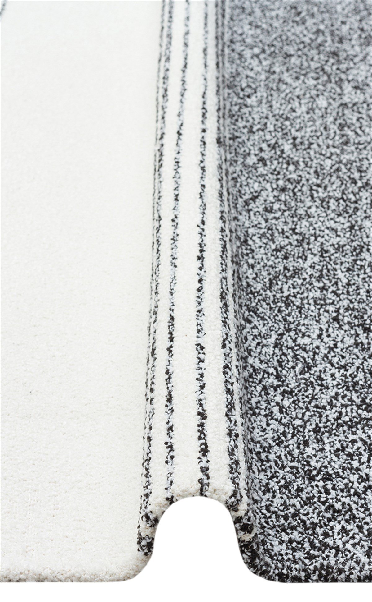 NEVADA NVD 02 WHITE BLACK  Özel Moroccon Tuşeli Hav Toz Vermez Kaymaz Tabanlı İnce Dokuma Modern Halı