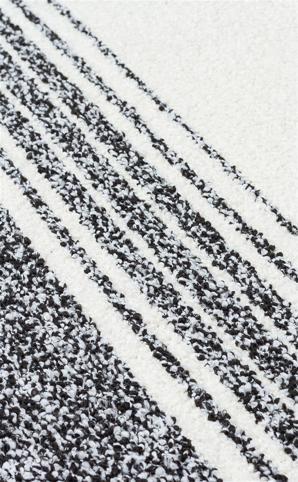 NEVADA NVD 02 WHITE BLACK  Özel Moroccon Tuşeli Hav Toz Vermez Kaymaz Tabanlı İnce Dokuma Modern Halı