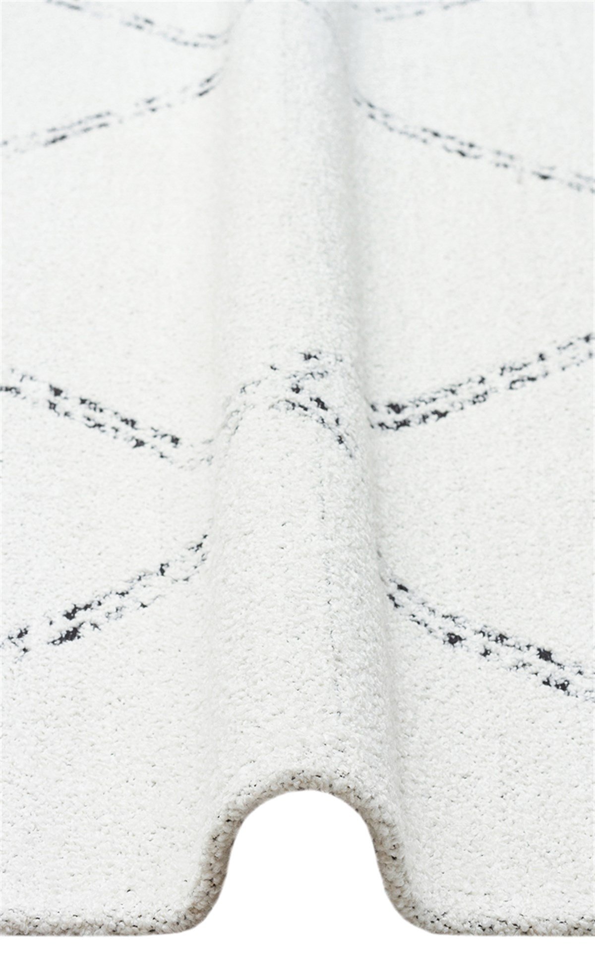 NEVADA NVD 03 WHITE BLACK  Özel Moroccon Tuşeli Hav Toz Vermez Kaymaz Tabanlı İnce Dokuma Modern Halı