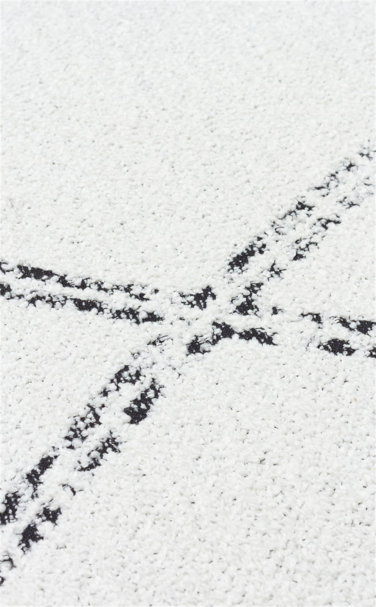 NEVADA NVD 03 WHITE BLACK  Özel Moroccon Tuşeli Hav Toz Vermez Kaymaz Tabanlı İnce Dokuma Modern Halı