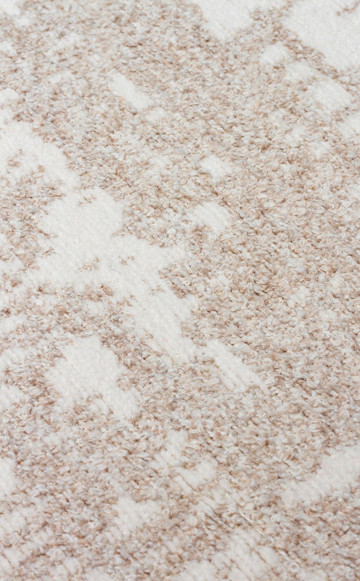 NEVADA NVD 06 IVORY CREAM  Özel Moroccon Tuşeli Hav Toz Vermez Kaymaz Tabanlı İnce Dokuma Modern Halı