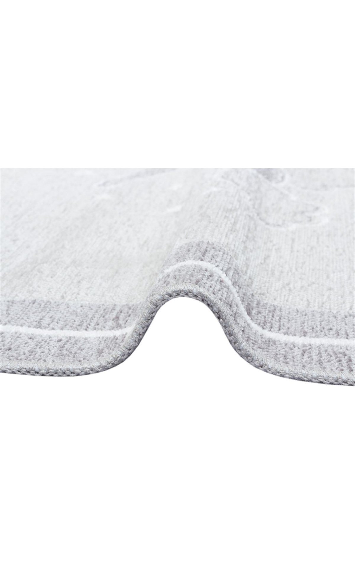 NOA BABY NB 01 GREY  Yıkanabilir Hav Toz vermez Çift Taraflı Pamuk Polyster İnce Çocuk - Bebek Odası Halısı