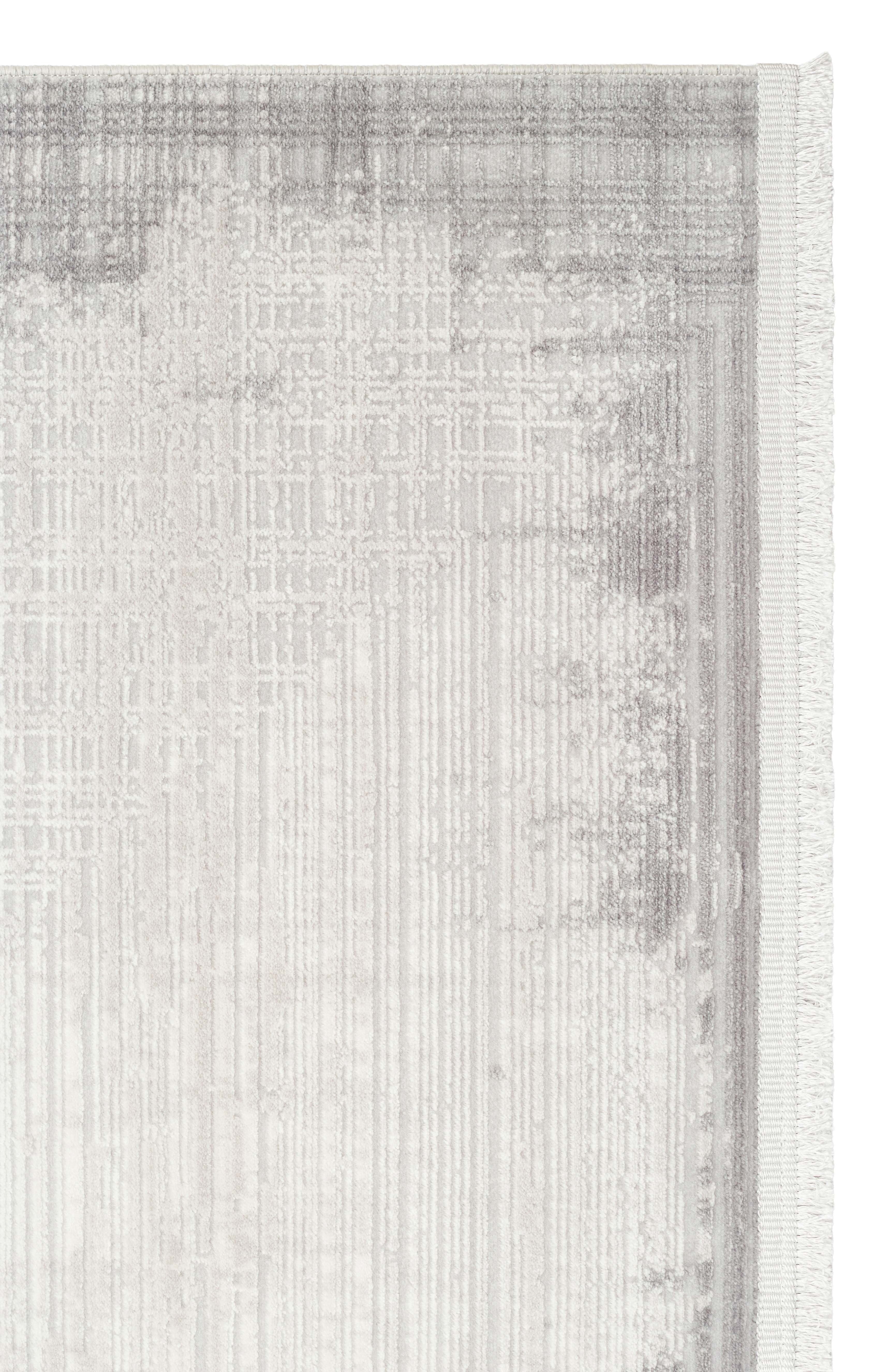 PERA PERA 01 GREY  Yıkanabilir Modern Desenli Kaymaz Tabanlı Akrilik Makine Halısı