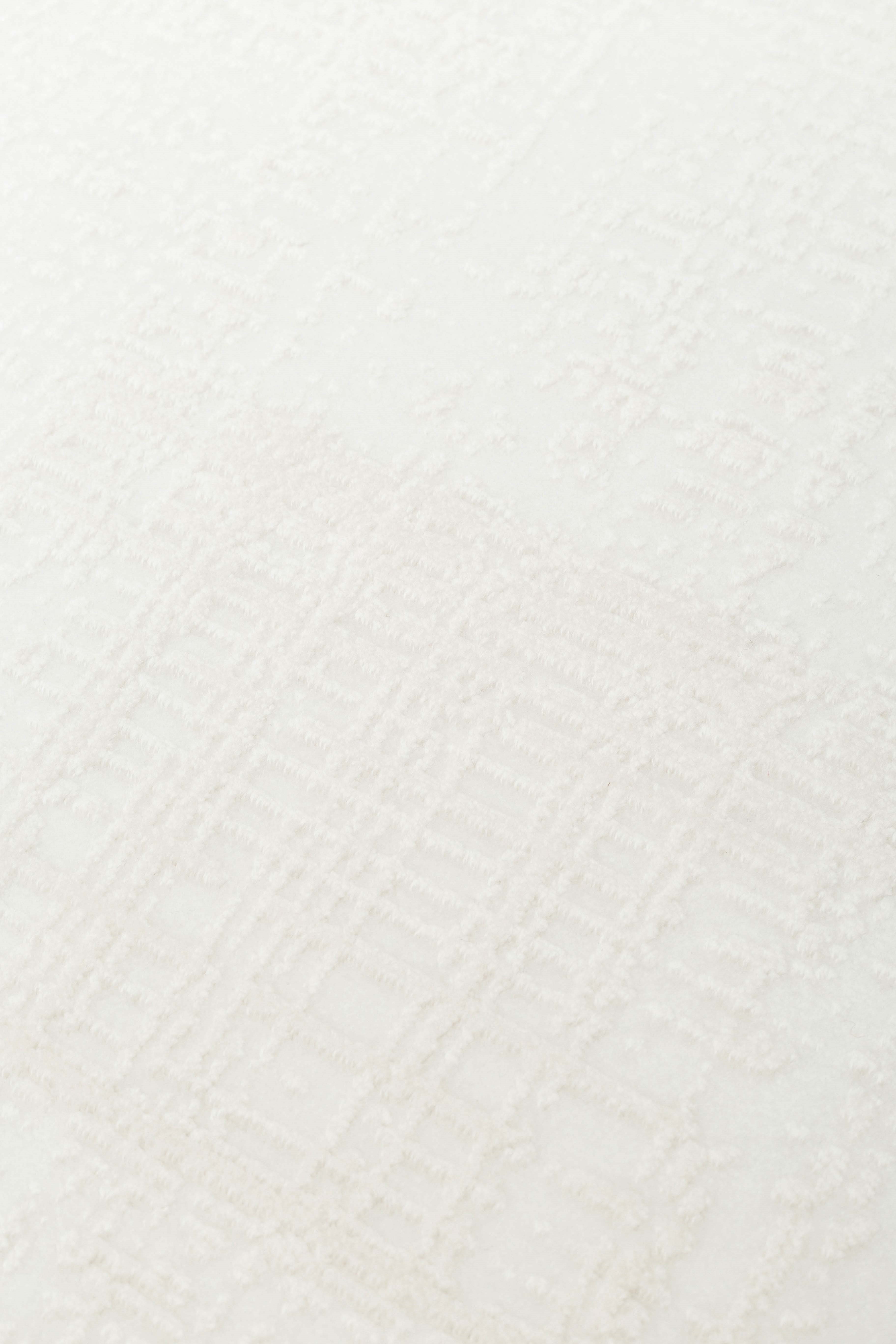 PERA PERA 01 WHITE  Yıkanabilir Modern Desenli Kaymaz Tabanlı Akrilik Makine Halısı
