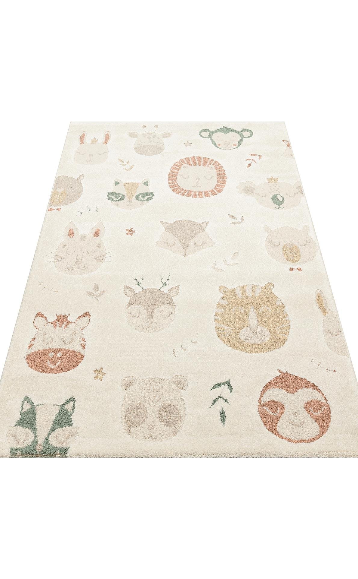 PICCOLO PCL 04 CREAM MULTY  Pastel Renkli Hav ve Toz Vermeyen Çocuk Halısı