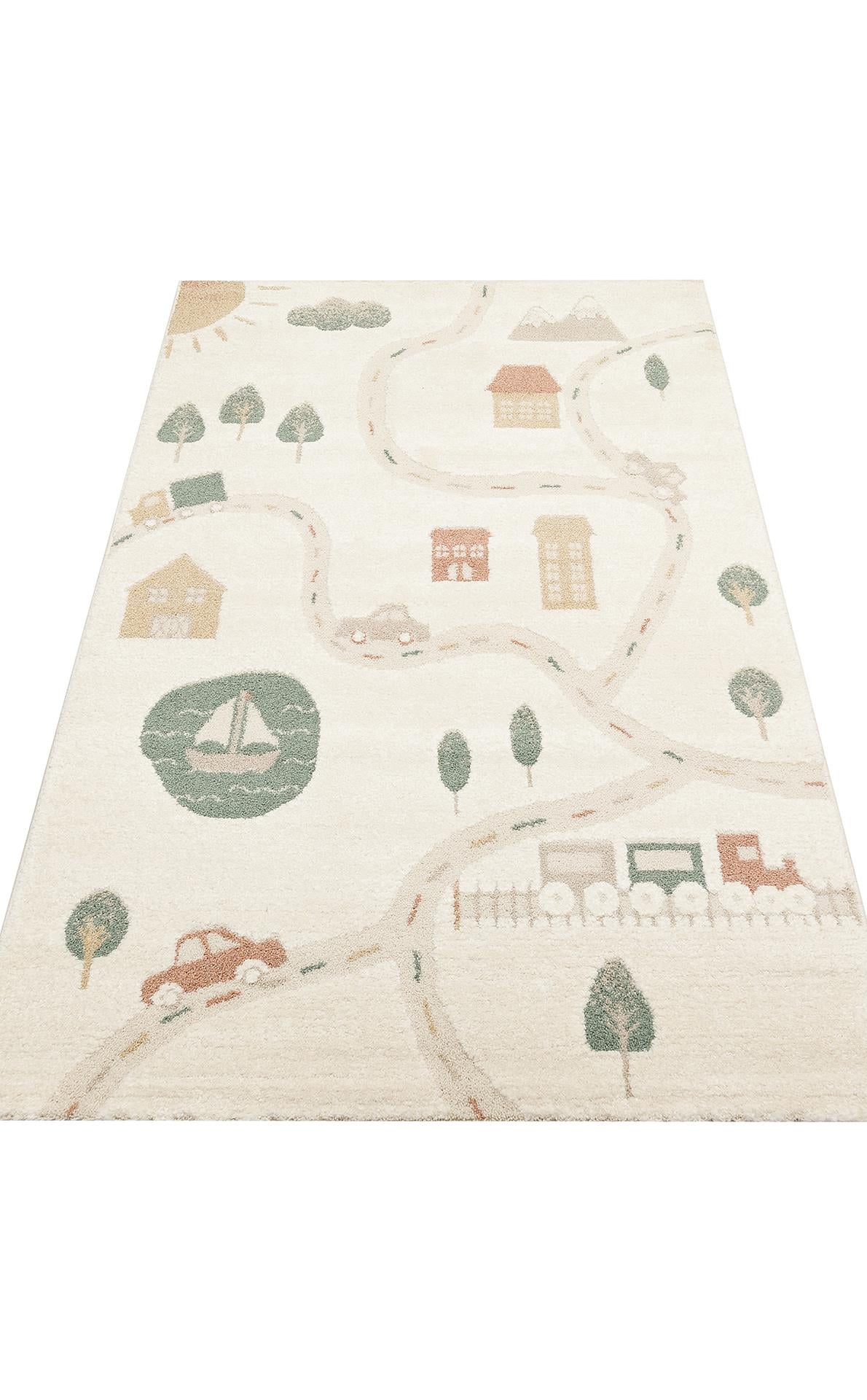 PICCOLO PCL 07 CREAM MULTY  Pastel Renkli Hav ve Toz Vermeyen Çocuk Halısı