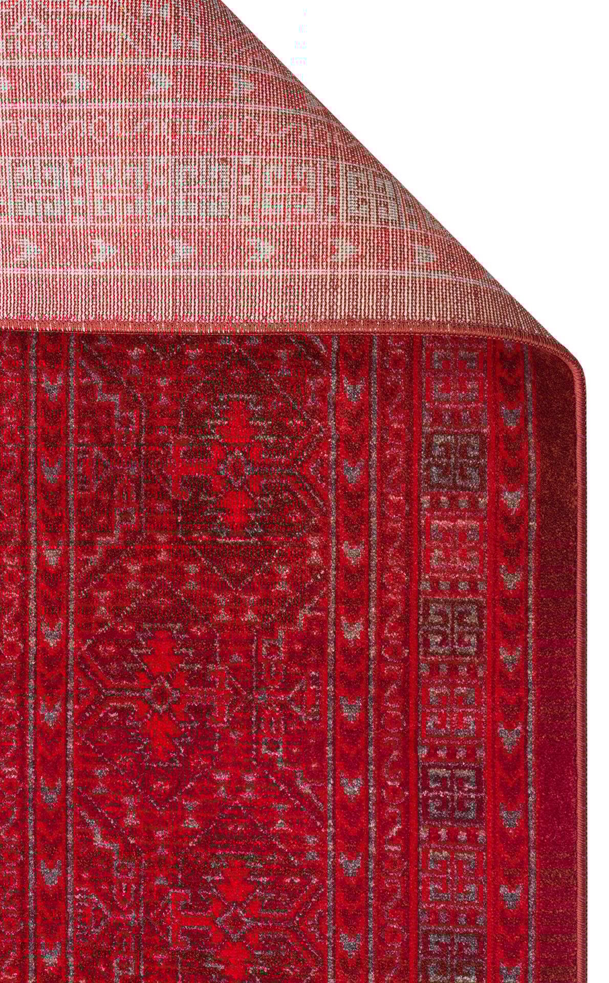 PIETRA PTA 17 RED  Sıcak Renk Tonlarını Etnik Desenler ile Buluşturan Yumuşak Tuşeli Makine Halısı