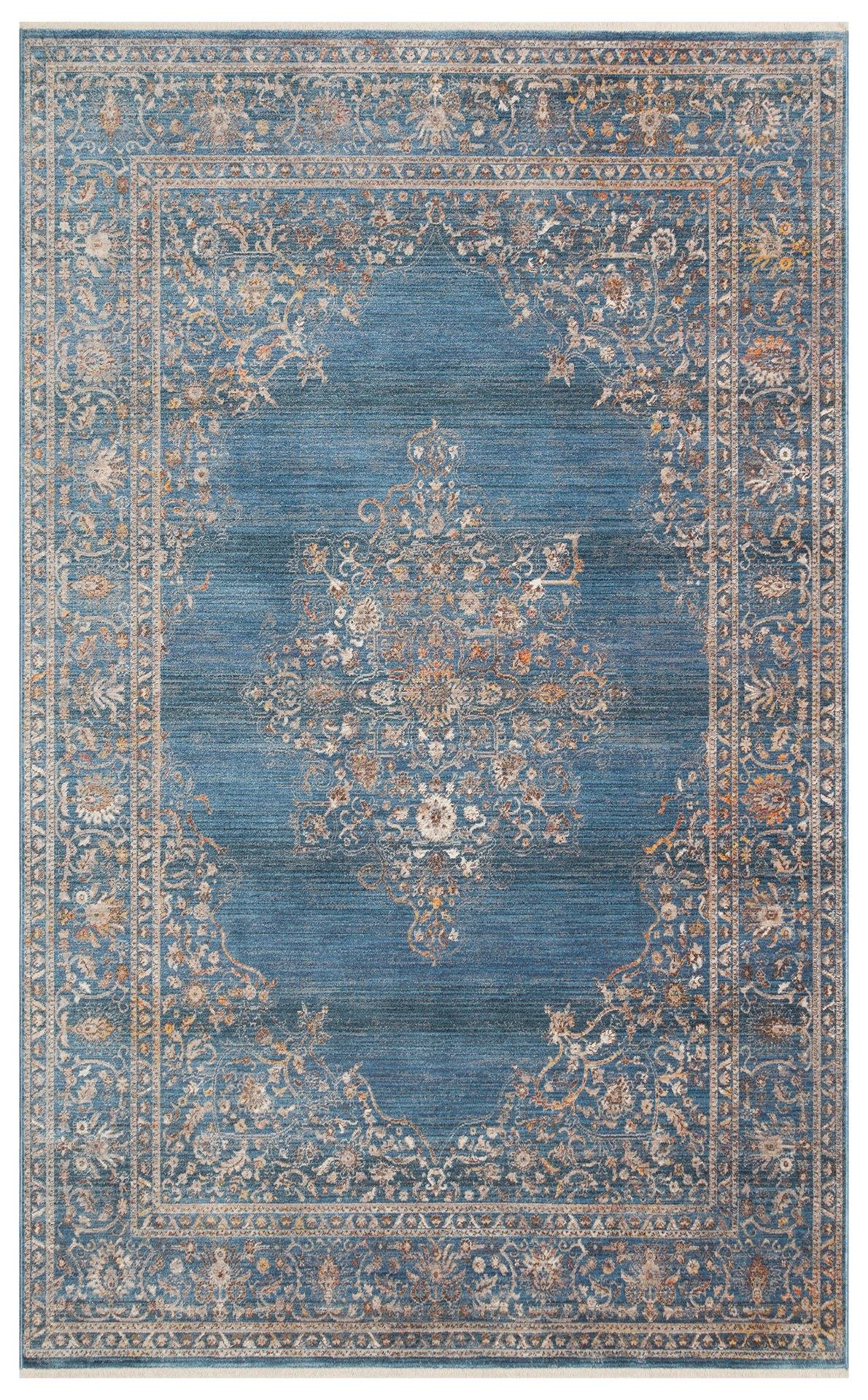 PIETRA PTA 18 NAVY  Sıcak Renk Tonlarını Etnik Desenler ile Buluşturan Yumuşak Tuşeli Makine Halısı