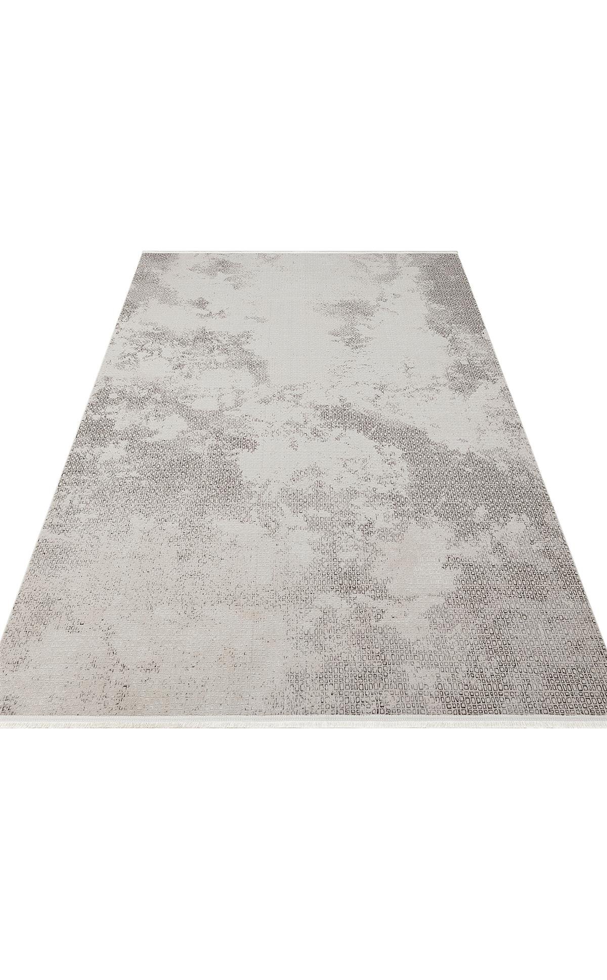 SATEEN ST 108 D.GREY  Yıkanabilir Kaymaz Tabanlı Hav Vermez Sık Dokuma Modern Halı