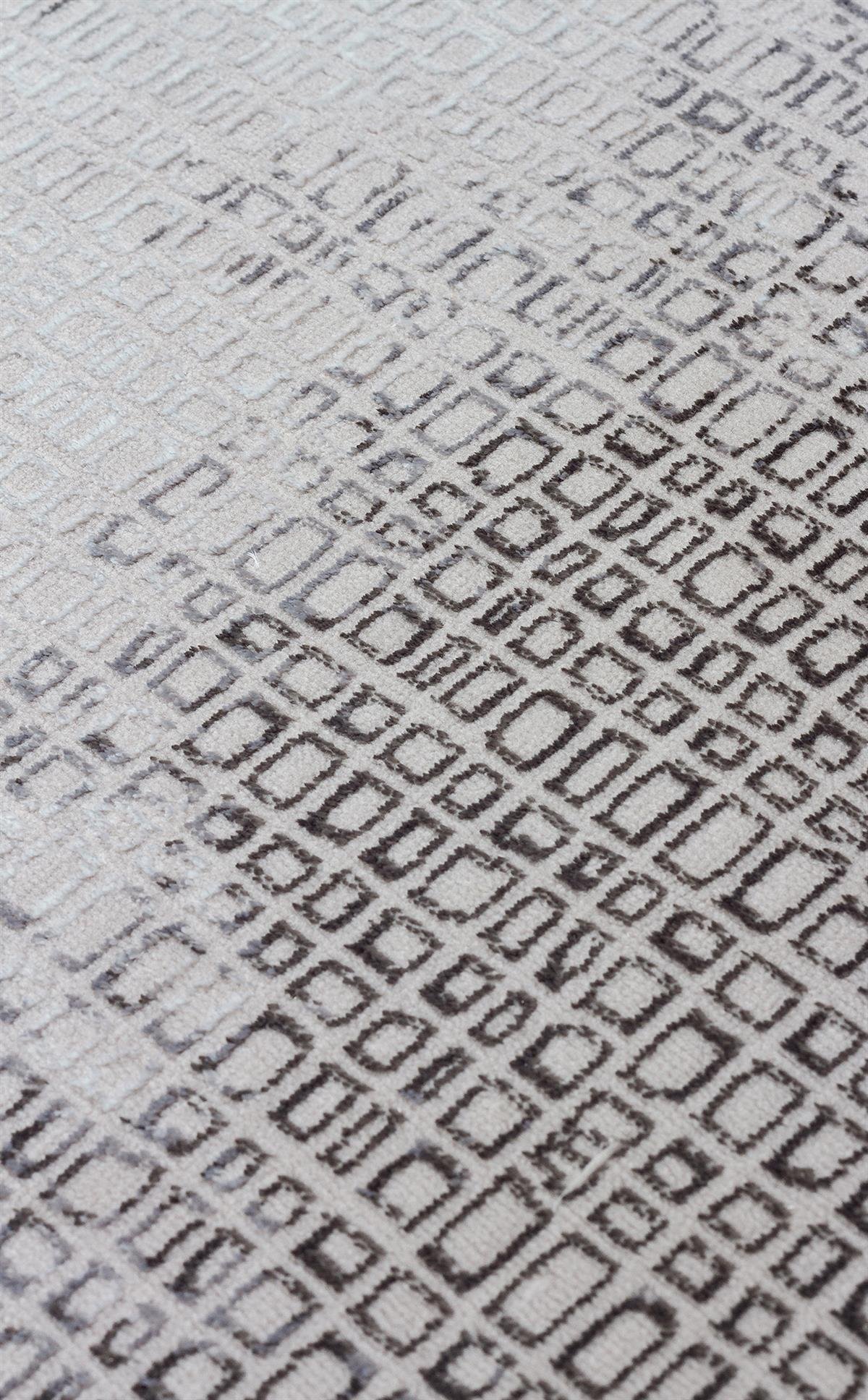 SATEEN ST 108 D.GREY  Yıkanabilir Kaymaz Tabanlı Hav Vermez Sık Dokuma Modern Halı