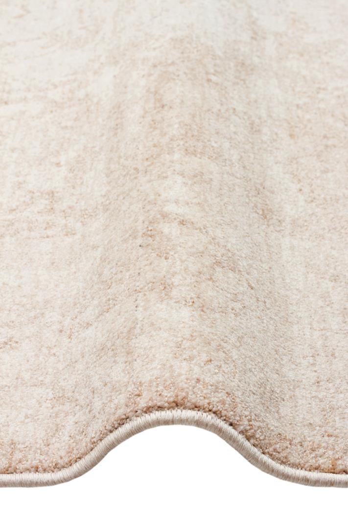 SHIRAZ SHR 01 CREAM  Vintage Eskitme Desenli Modern Yumuşak Dokulu Makine Halısı