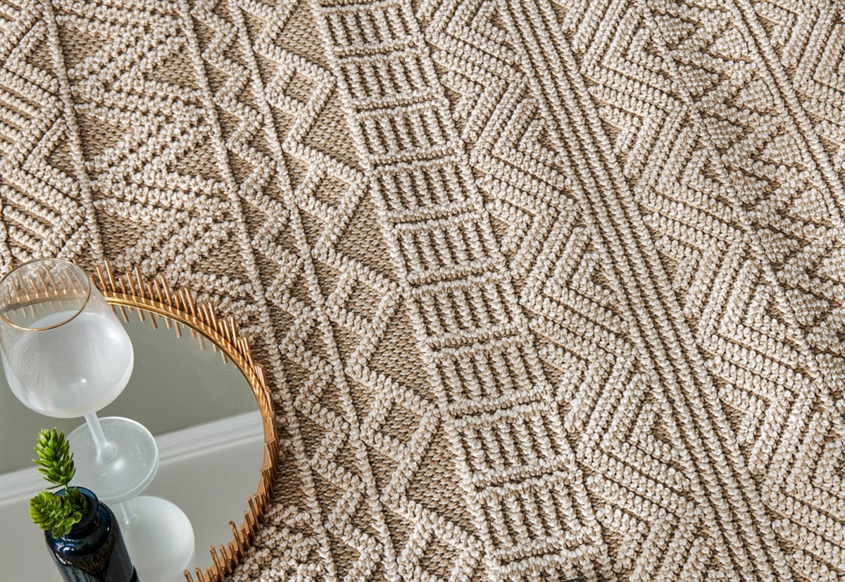 SOHO SH 14 BEIGE  Hav Toz Vermez Hasır Dokuma Modern Makine Halısı