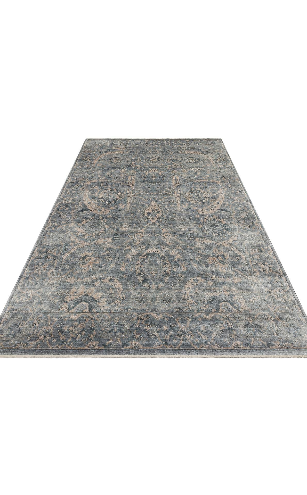 TAFTAN TF 07 SKY VIZON  Pakistan Overdyed Tarzı Özel Hav Vermeyen ve El Emeği ile Özel Tezgahlarda Üretilen Uşak Halısı