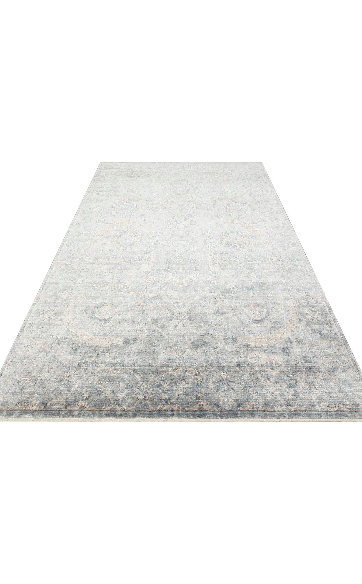 TAFTAN TF 07 SKY VIZON  Pakistan Overdyed Tarzı Özel Hav Vermeyen ve El Emeği ile Özel Tezgahlarda Üretilen Uşak Halısı