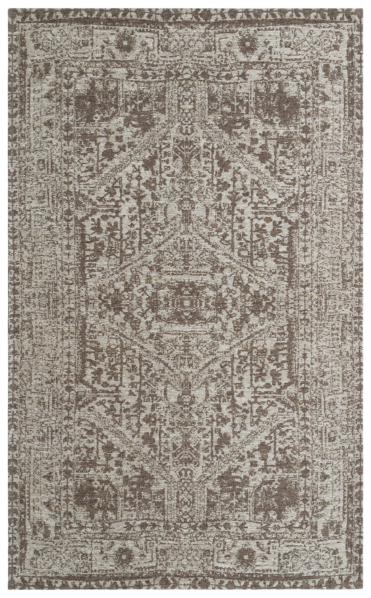 TOLEDO TD 01 GREY  Hav Toz Vermez Antibakteriyel Vintage Desenli Yıkanabilir İnce Dokuma Halı