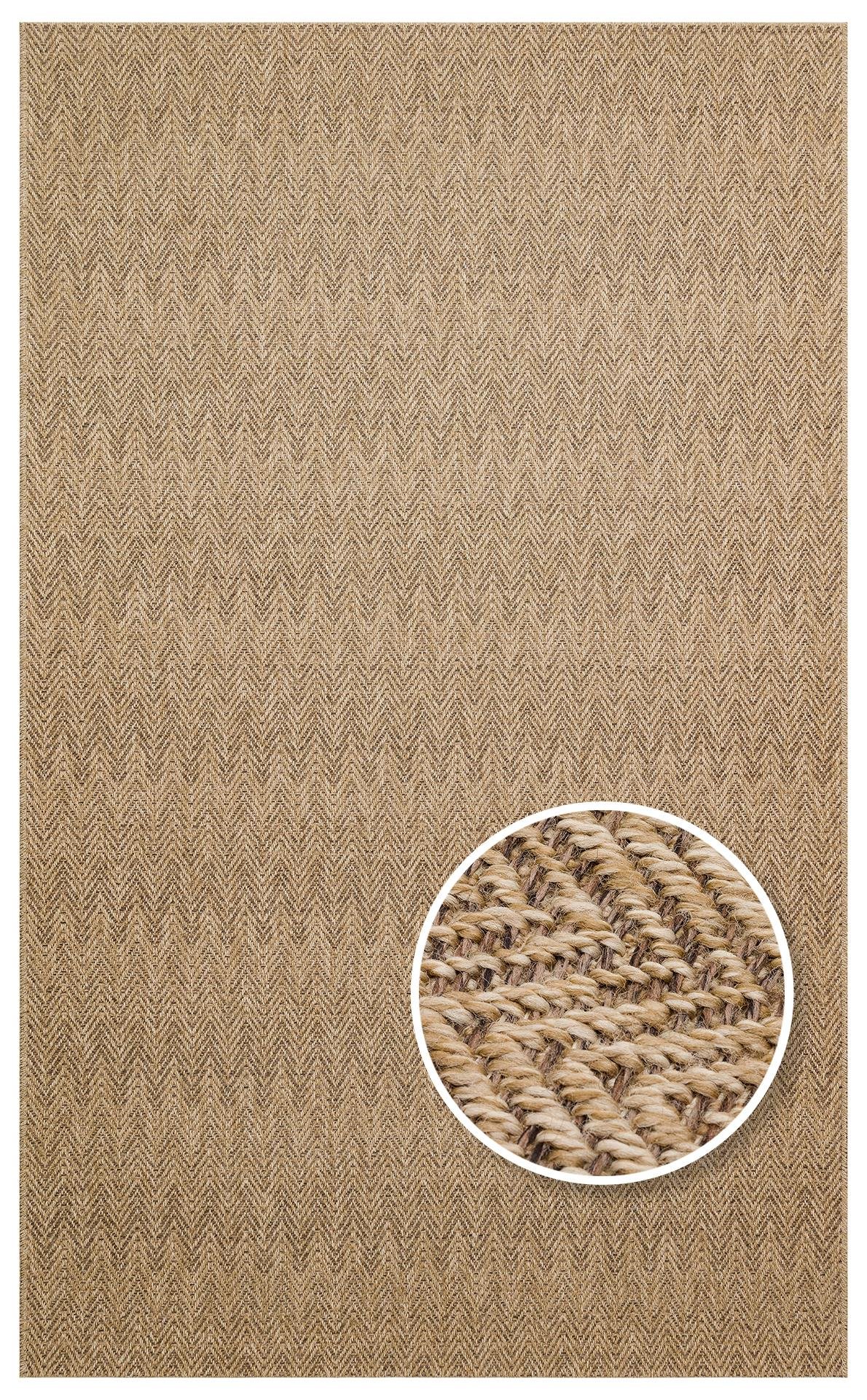 VENTURA XW VNT 02 NATURAL MOCHA XW  İç ve Dış Mekan Kullanımına Uygun Hav Vermeyen Kolay Temizlenebilir Sisal Görünümlü Halı