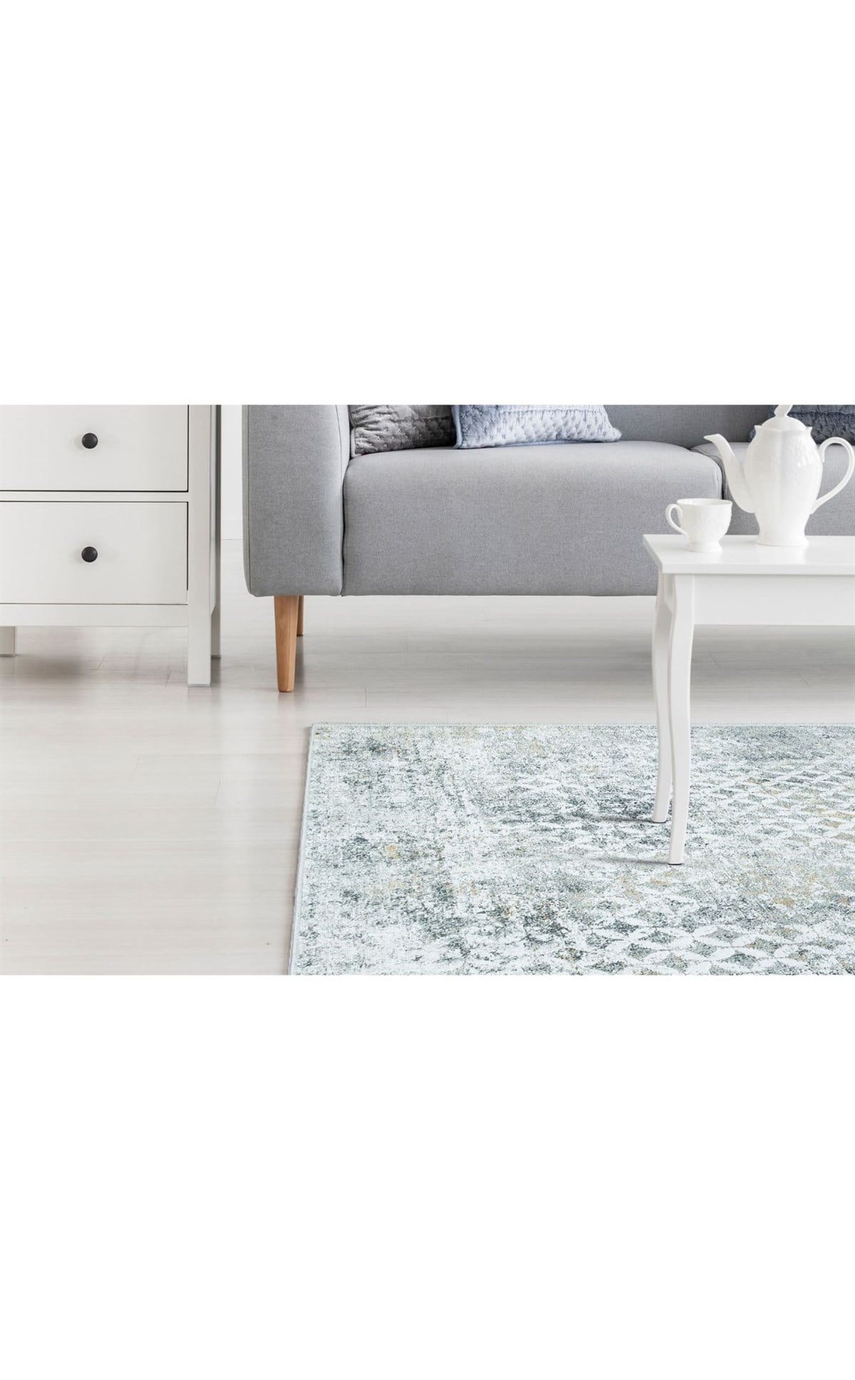 VERONA VR 10 CREAM GREY XW  Bambu Viskonu ile Üretilen Yıkanabilir Modern İnce Makine Halısı