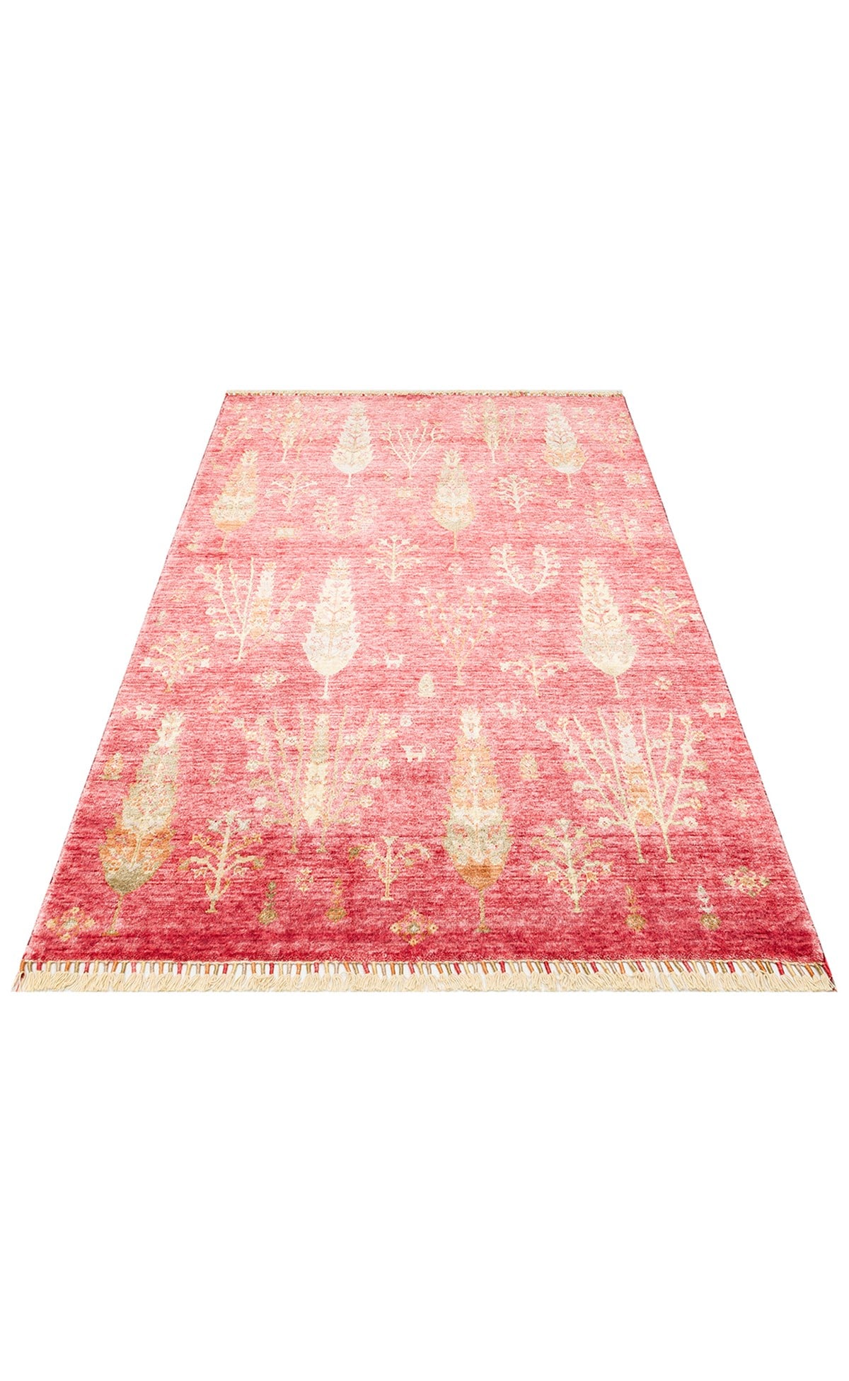 ZARA ZR 08 RED AUTUMN  Otantik Desenli Özel Hav Vermeyen ve Kolay Temizlenebilir Bambu Viskonu Kullanılarak El Emeği ile Özel Tezgahlarda Üretilen Modern Uşak Halısı