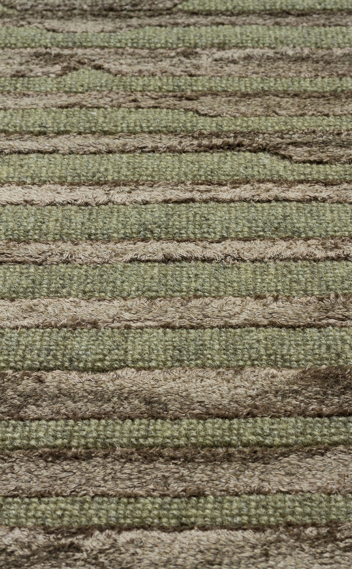 ZENITH DYED ZNT 02 GREEN DYED  Yüksek Alçak Dokulu Naturel Yün ve Viskon Modern Dokuma Halı