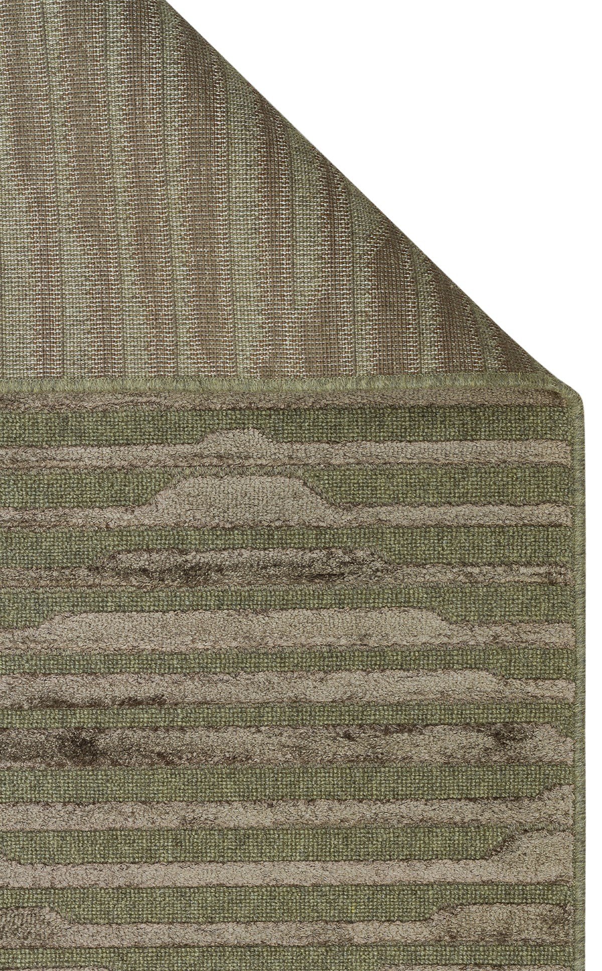 ZENITH DYED ZNT 02 GREEN DYED  Yüksek Alçak Dokulu Naturel Yün ve Viskon Modern Dokuma Halı