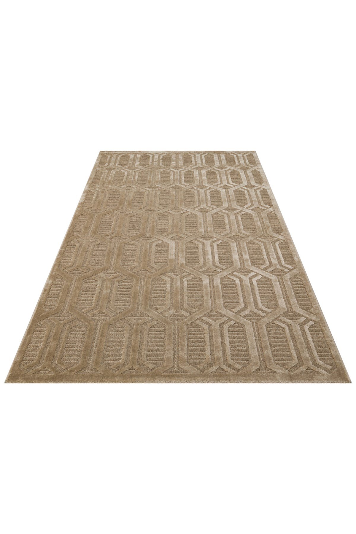 ZENITH ZNT 07 LATTE  Yüksek Alçak Dokulu Naturel Yün ve Viskon Modern Dokuma Halı