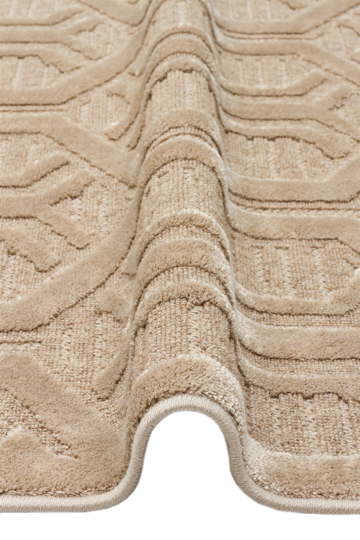 ZENITH ZNT 07 LATTE  Yüksek Alçak Dokulu Naturel Yün ve Viskon Modern Dokuma Halı