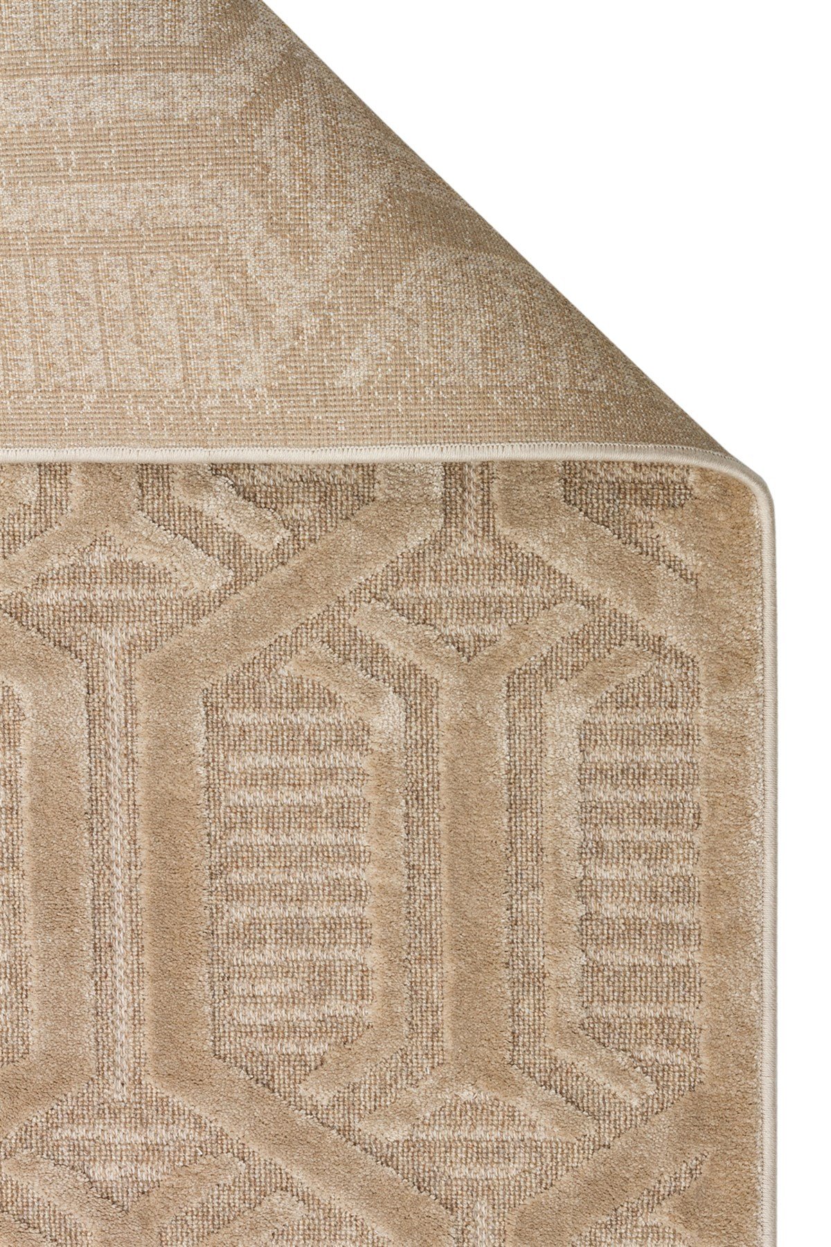 ZENITH ZNT 07 LATTE  Yüksek Alçak Dokulu Naturel Yün ve Viskon Modern Dokuma Halı