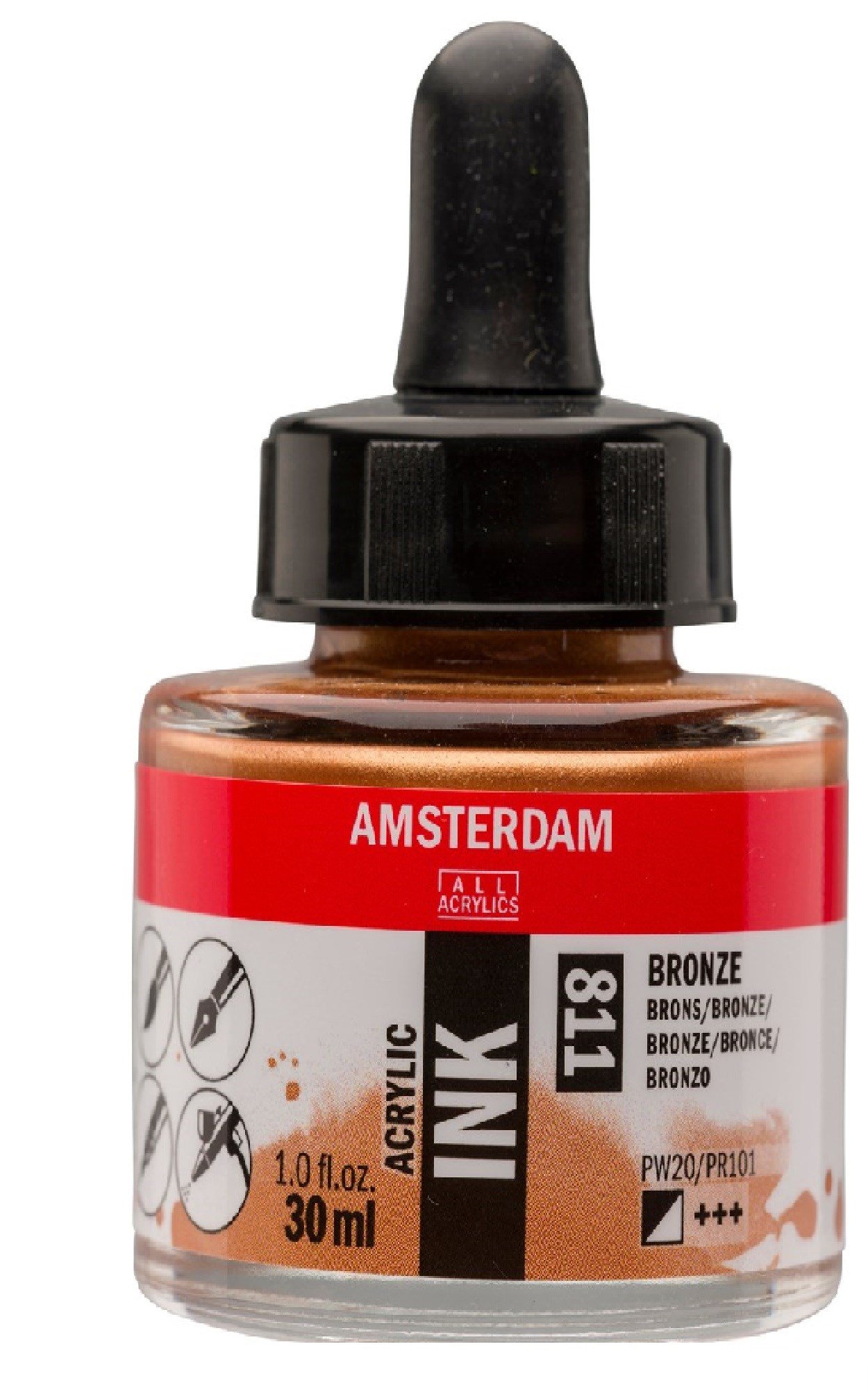 AMSTERDAM AKRİLİK MÜREKKEBİ 30ML BRONZE