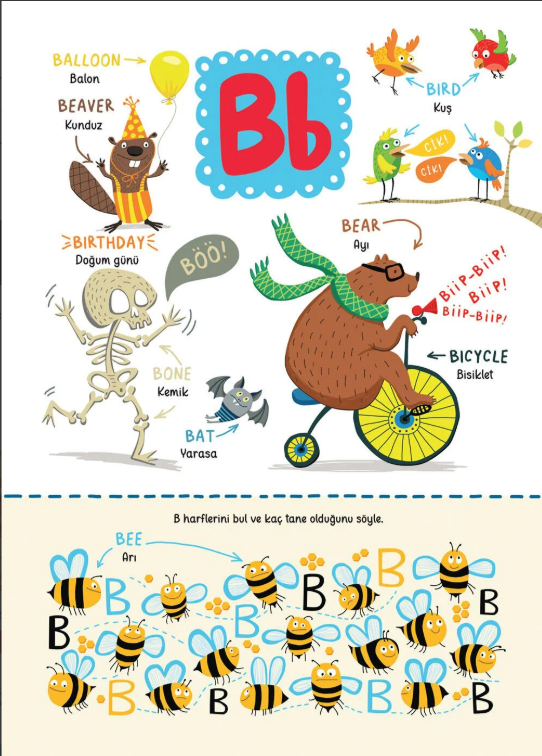 A'dan Z'ye Eğlenceli Resimlerle İngilizce 200 Kelime | 3 Yaş Üzeri 