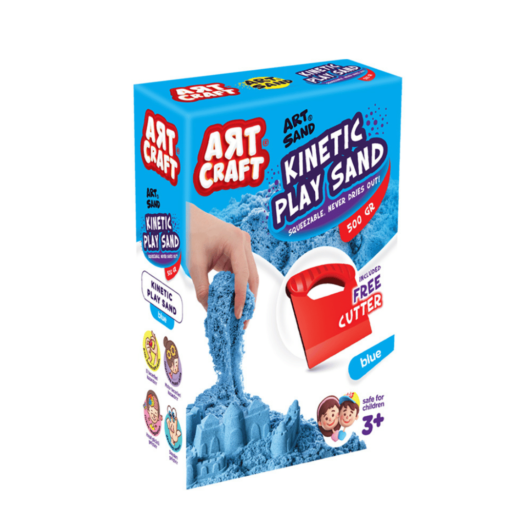 Aksesuarlı Mavi Kinetik Oyun Kumu 500 gr | Arf Craft Dede