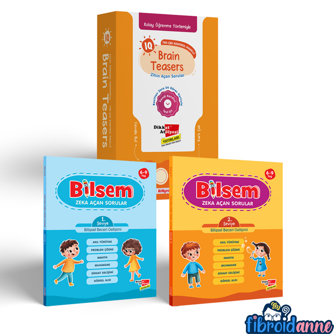 Bilsem Zeka Açan Sorular 3'lü Set | IQ Brain Teasers 6-9 Yaş