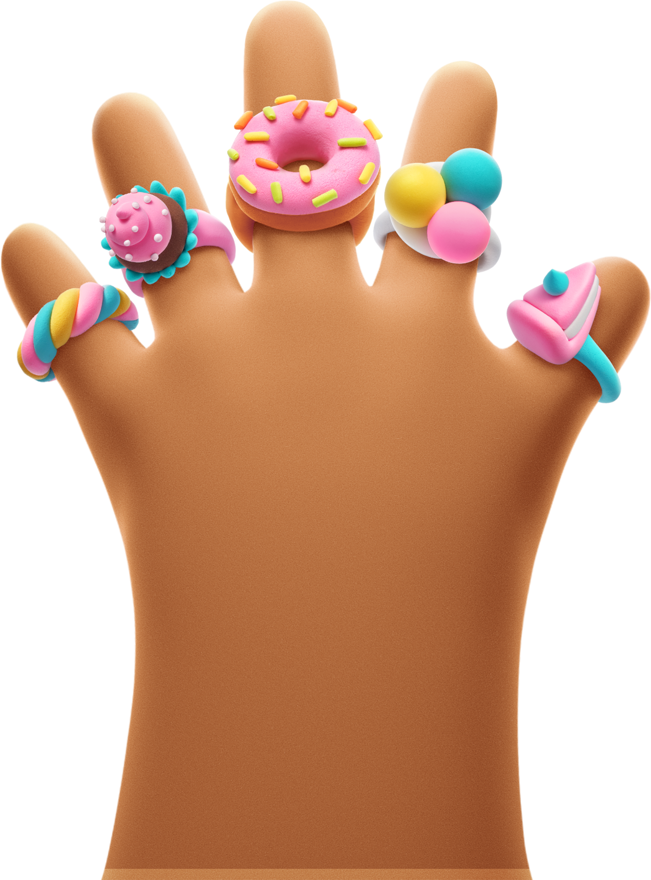 Hava ile Kuruyan Kil (3'lü kutu) - Takılar - Tatlı Yüzükler Hey Clay | 3+ Yaş