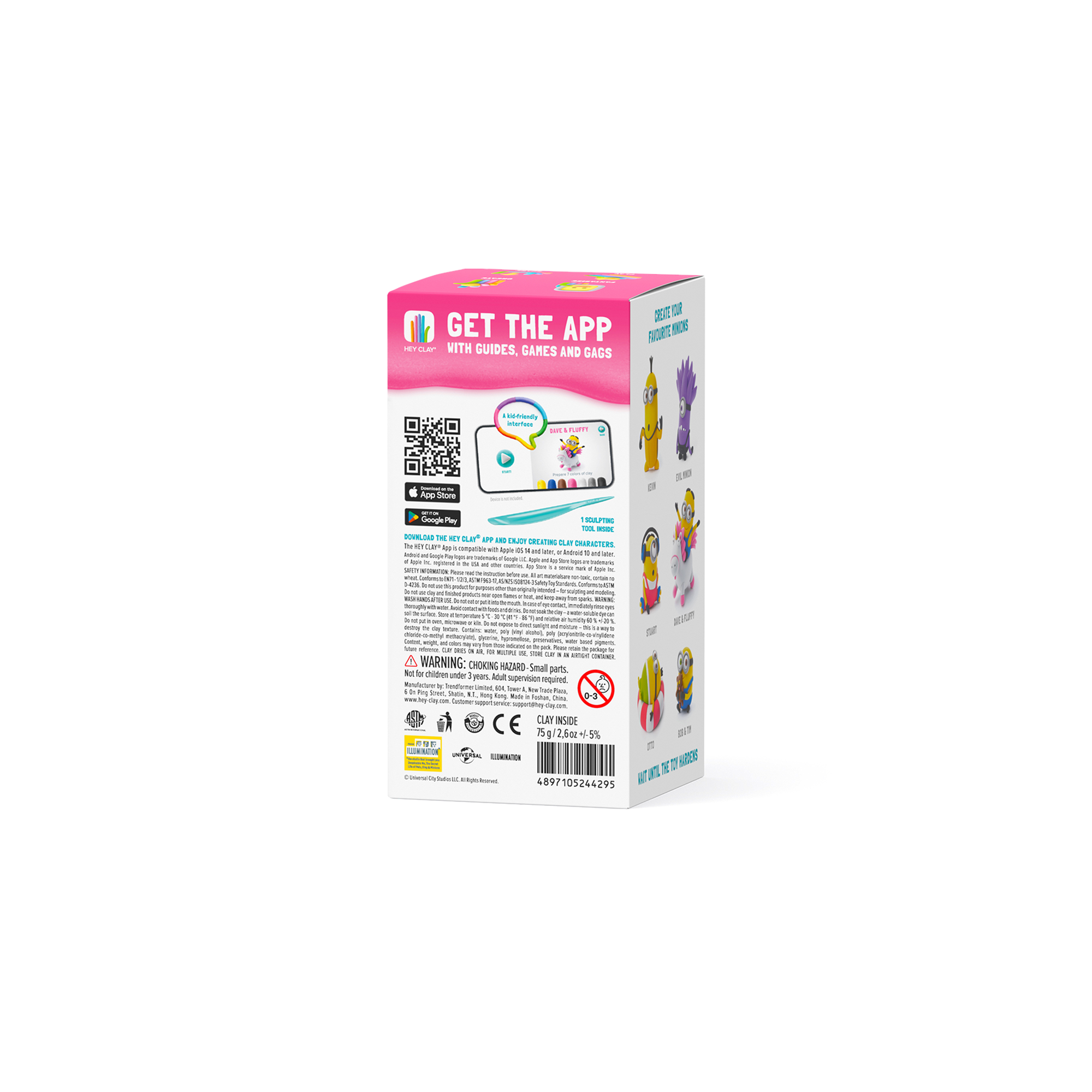 Hava ile Kuruyan Kil (5'li kutu) - Minyonlar - Dave & Fluffy Hey Clay | 3+ Yaş